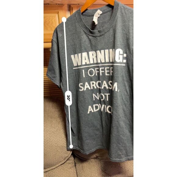 Warning Sarcasm Not Advice T-Shirt - Size Large - Picture 6 of 7